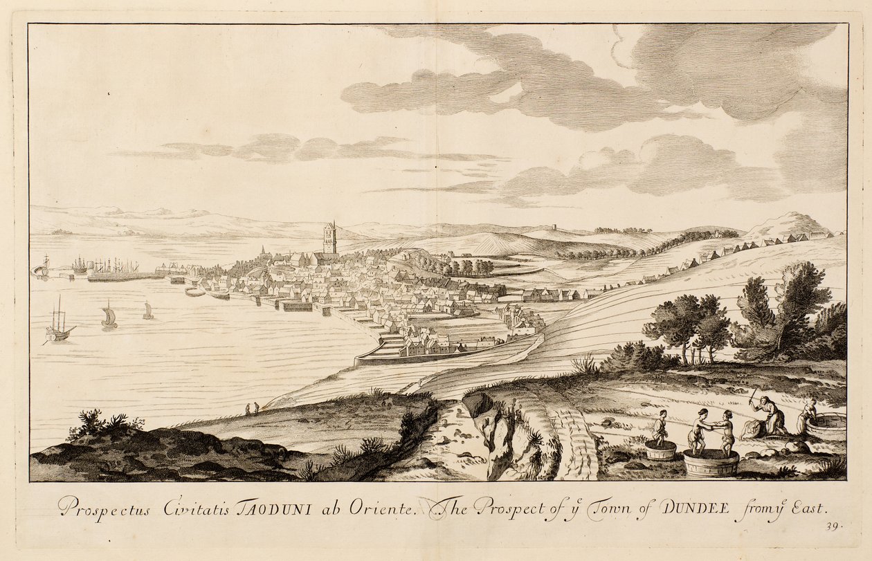 Die Aussicht auf die Stadt Dundee von Osten von John Slezer