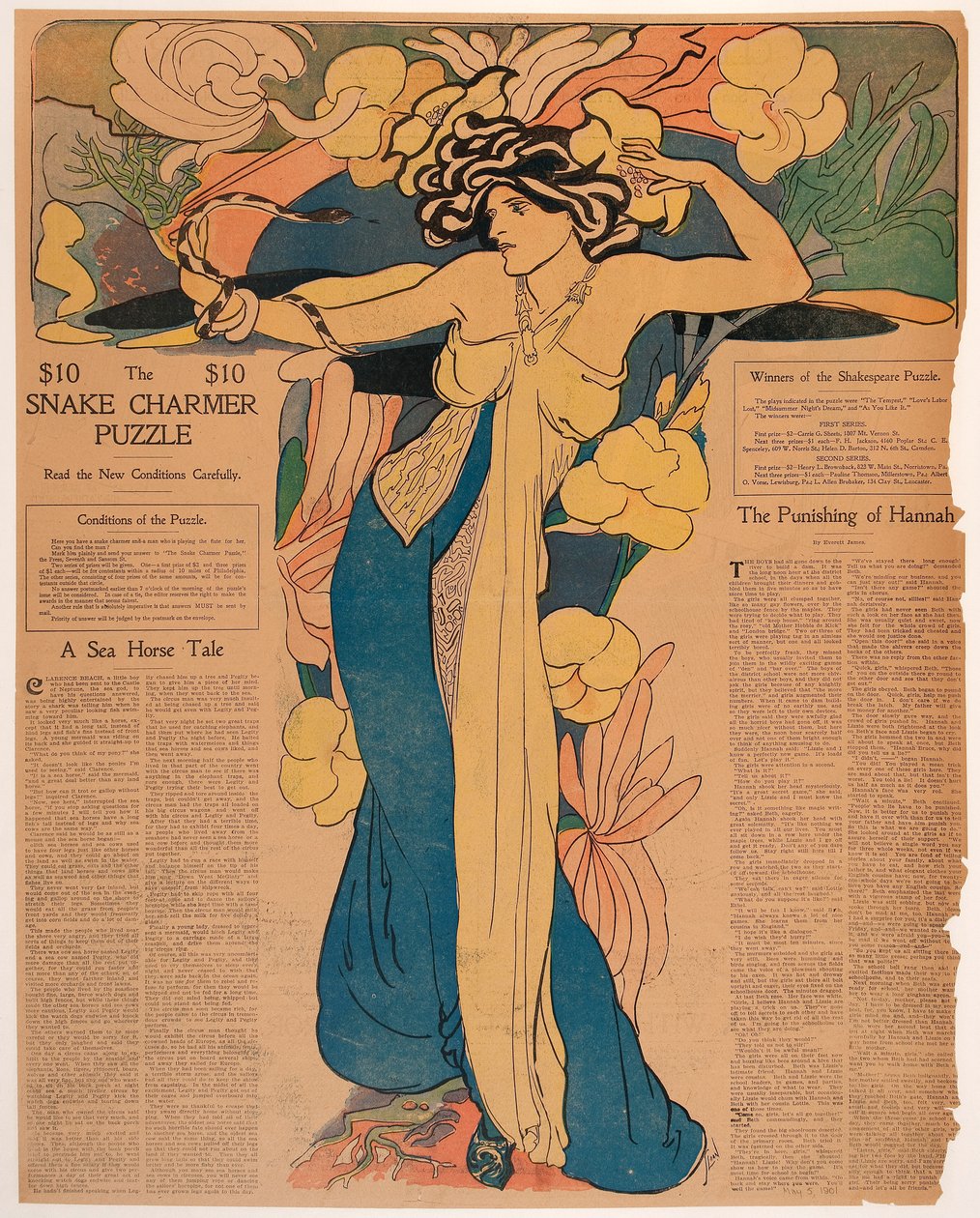 Schlangenbeschwörer Puzzle von John French Sloan