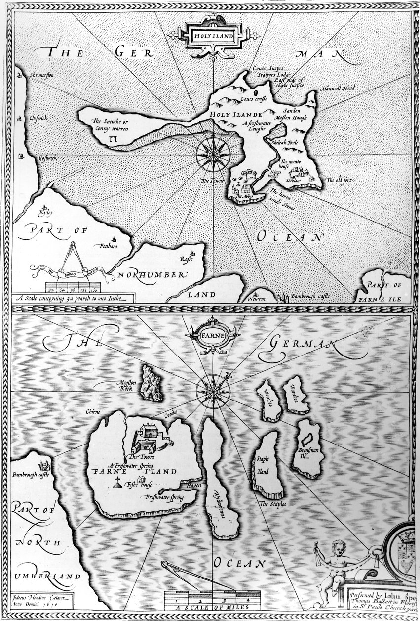 Karten von Holy Island und Farne Island, Northumberland, aus 
