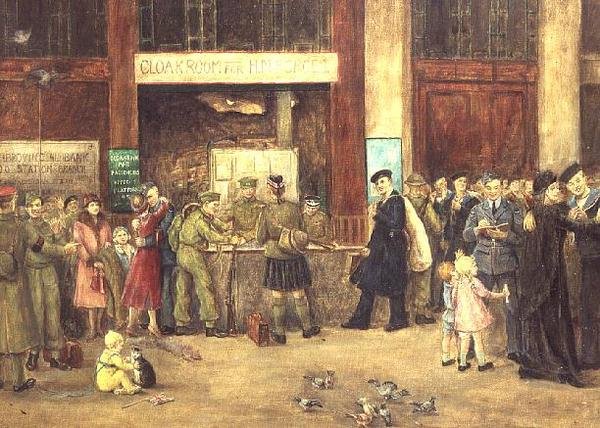 Die Garderobe der Streitkräfte am Bahnhof Waterloo von John Stewart Clark