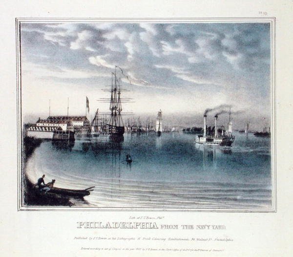 Philadelphia vom Marinehof, ca. 1840 von John T. Bowen