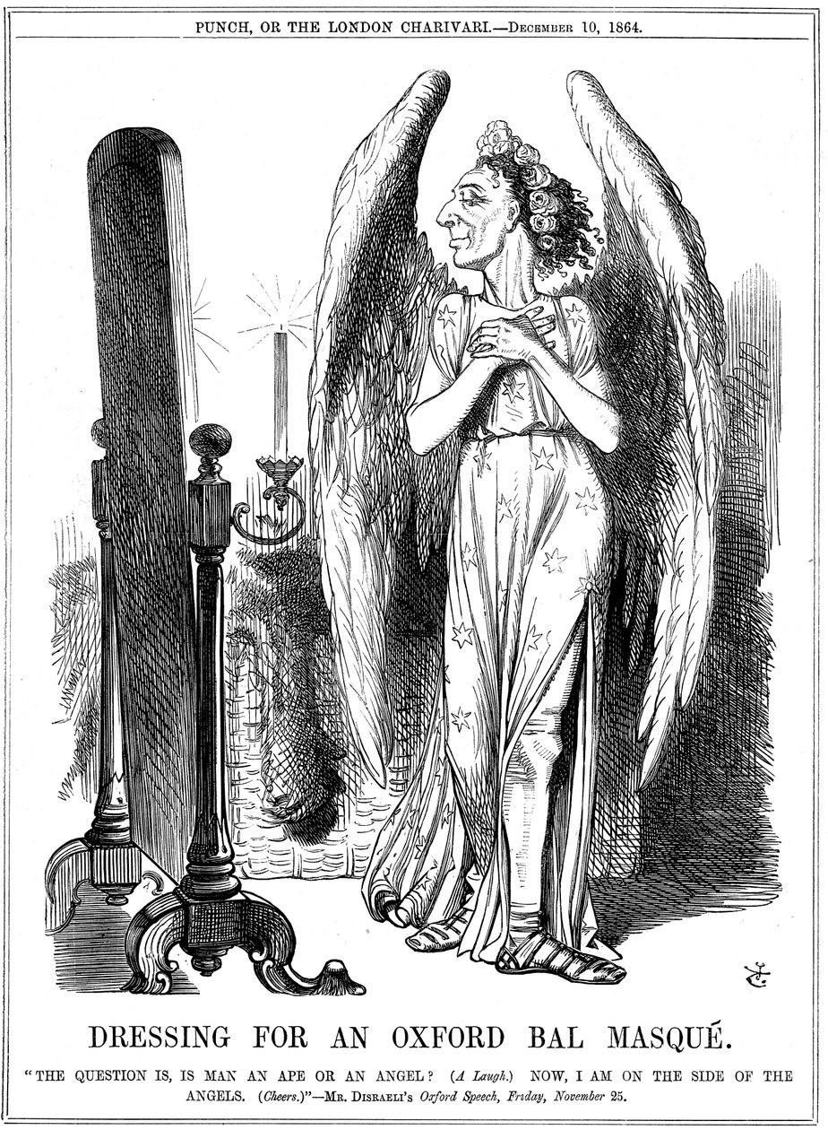 Benjamin Disraeli, britischer Konservativer, Karikatur aus Punch, 1864 von John Tenniel