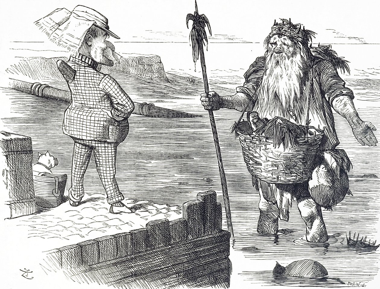 Karikatur über die Verschmutzung der Themse in London von John Tenniel