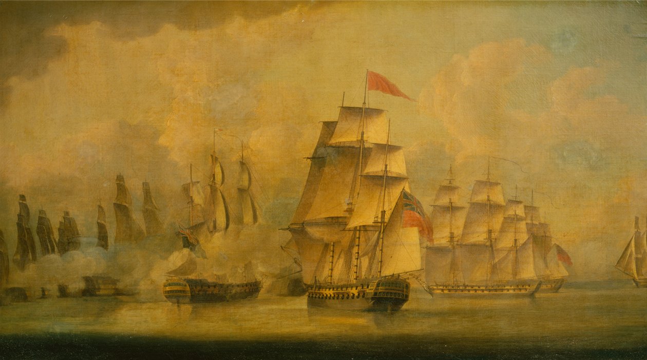 Schlacht in der Straße von Malakka, 15. Februar 1804 von John Thomas Serres