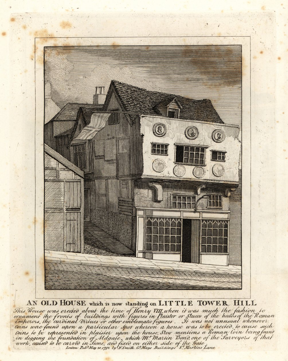 Ein altes Tudor-Haus auf Little Tower Hill, London von John Thomas Smith