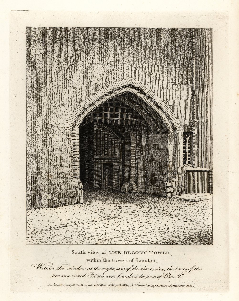 Südansicht des Bloody Tower innerhalb des Tower of London von John Thomas Smith