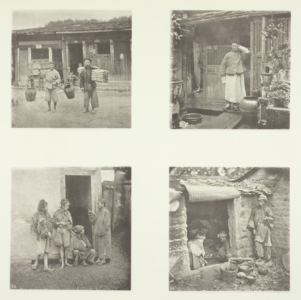Foochow-Kulis, ein Foochow-Detektiv, der Chef der Diebe, Bettler, die in einer Tour leben, um 1868 von John Thomson