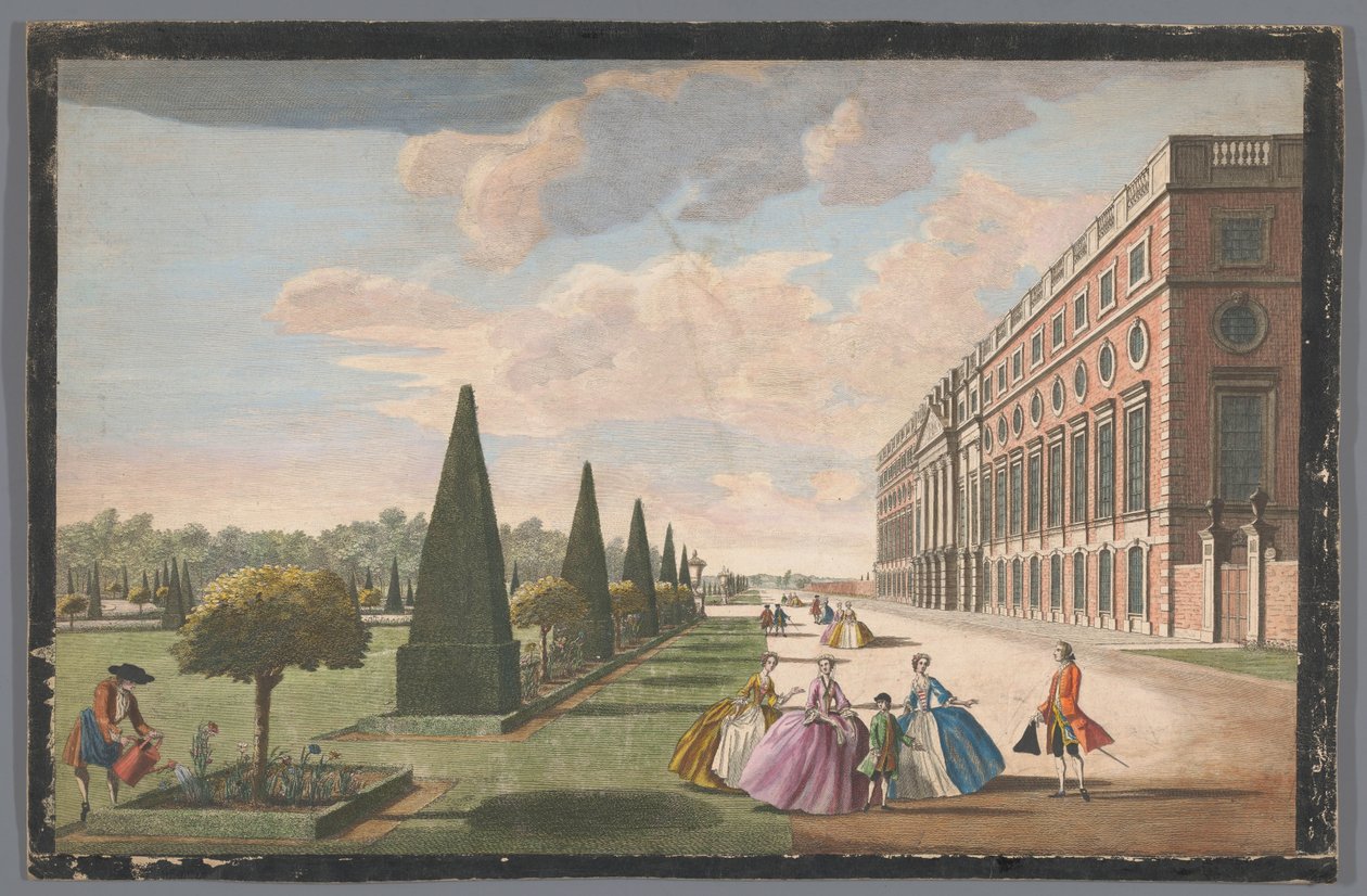 Ansicht des Hampton Court Palace in London von der Ostseite von John Tinney