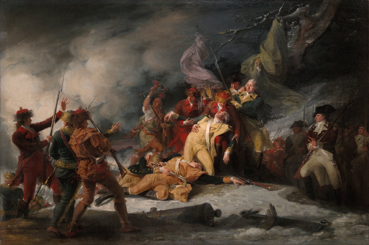 Der Tod von General Montgomery beim Angriff auf Quebec, 31. Dezember 1775 von John Trumbull