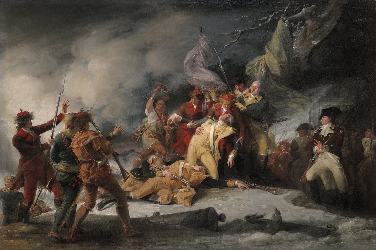 Der Tod von General Montgomery beim Angriff auf Quebec, 31. Dezember 1775, 1786 von John Trumbull