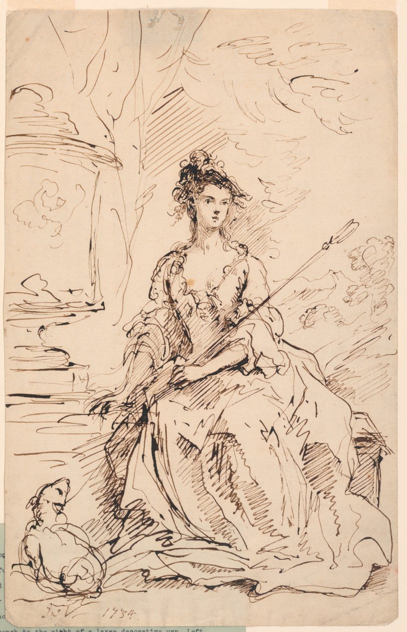 Porträt einer Dame (Peg Woffington?) als Schäferin von John Vanderbank