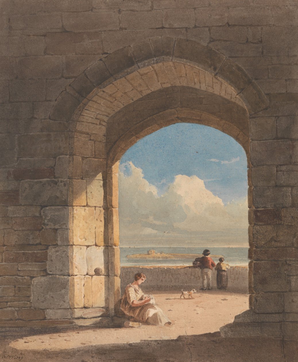 Ein Bogen auf Holy Island, Northumberland von John Varley