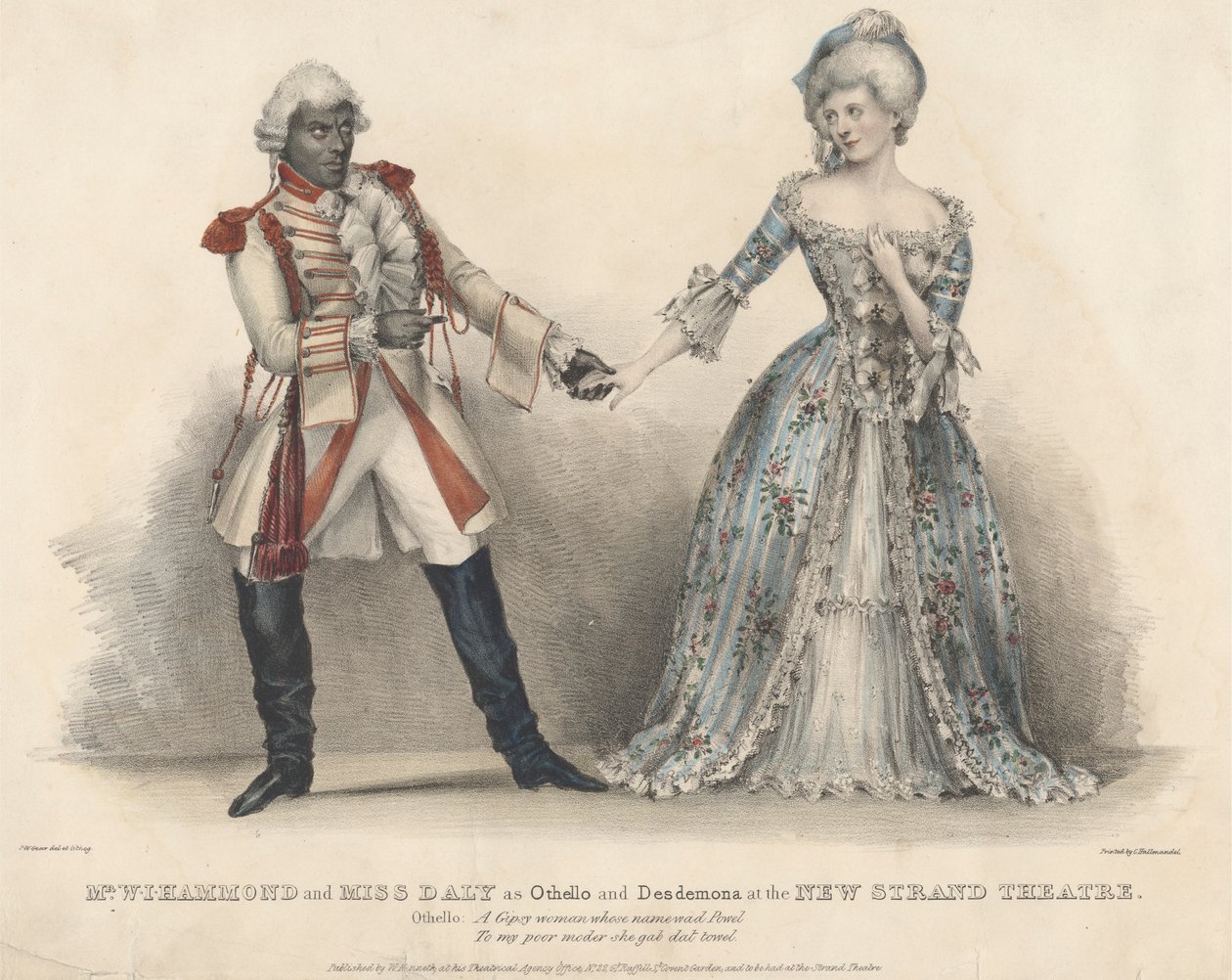 Mr. W. J. Hammond und Miss Daly als Othello und Desdemona im New Strand Theatre von John W. Gear
