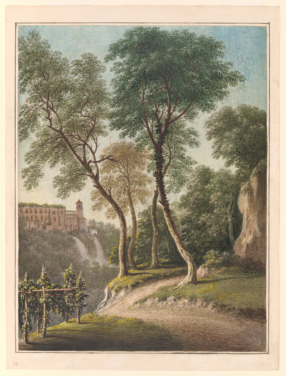 Villa des Maecenas und die Cascatelli, Tivoli, ca. 1781 von John Warwick Smith