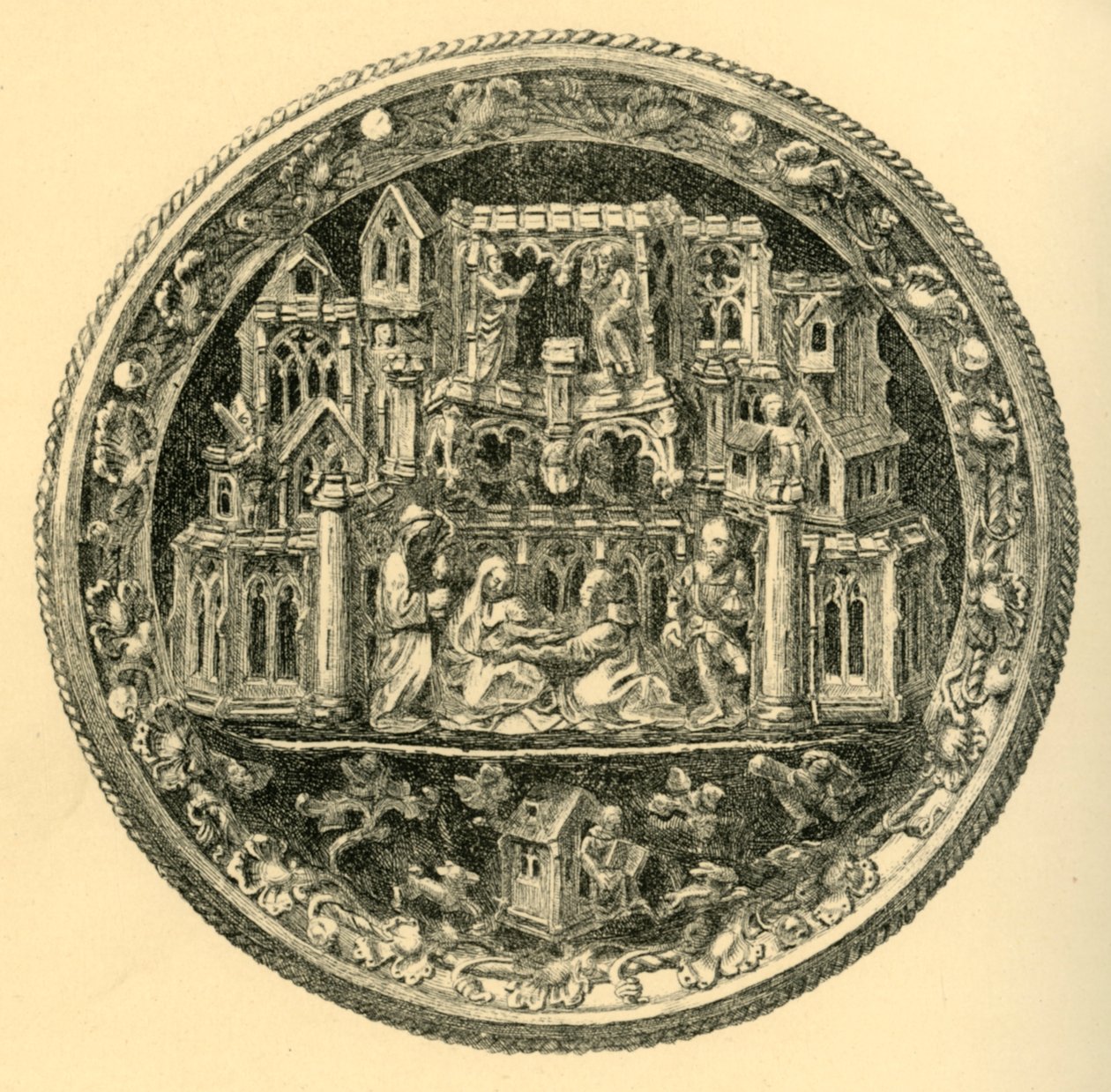 Silbervergoldeter Morse, Mitte 15. Jahrhundert, 1881 von John Watkins