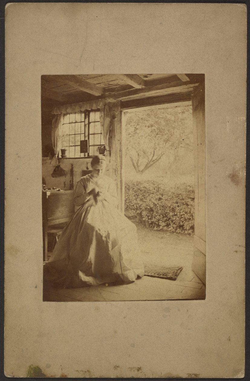 [Frau im langen gestreiften Kleid im Raum sitzend] von John Whistler