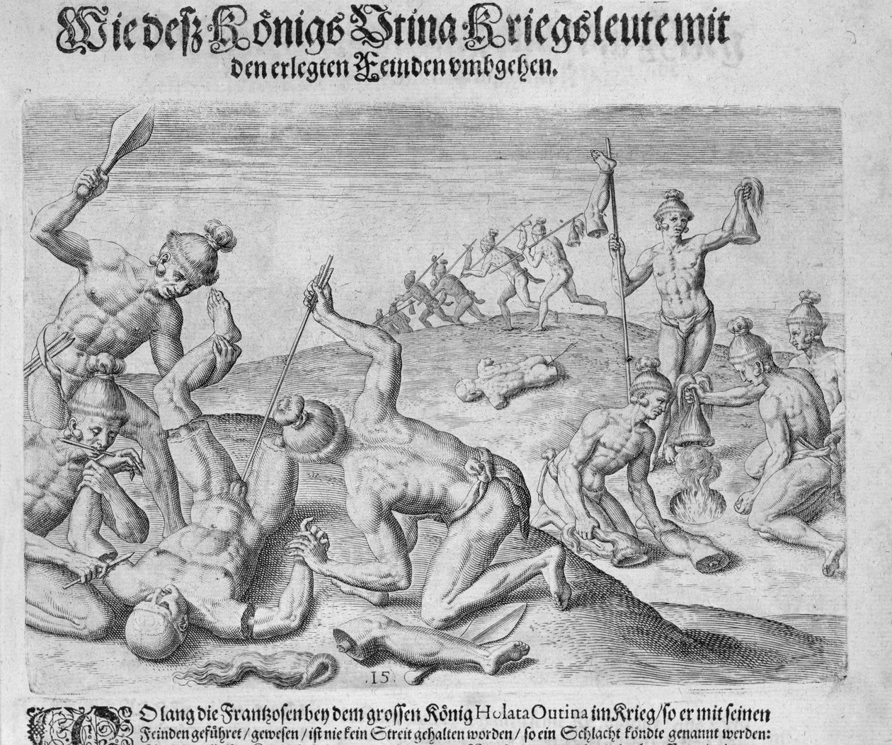 Kannibalismus, graviert von Theodor de Bry von John White