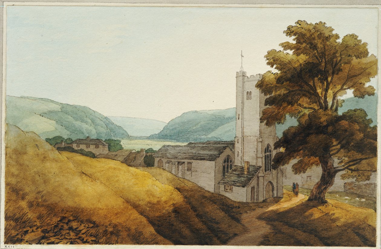 Vom Kirchhof in Dulverton, Somerset, 1800 von John White Abbott
