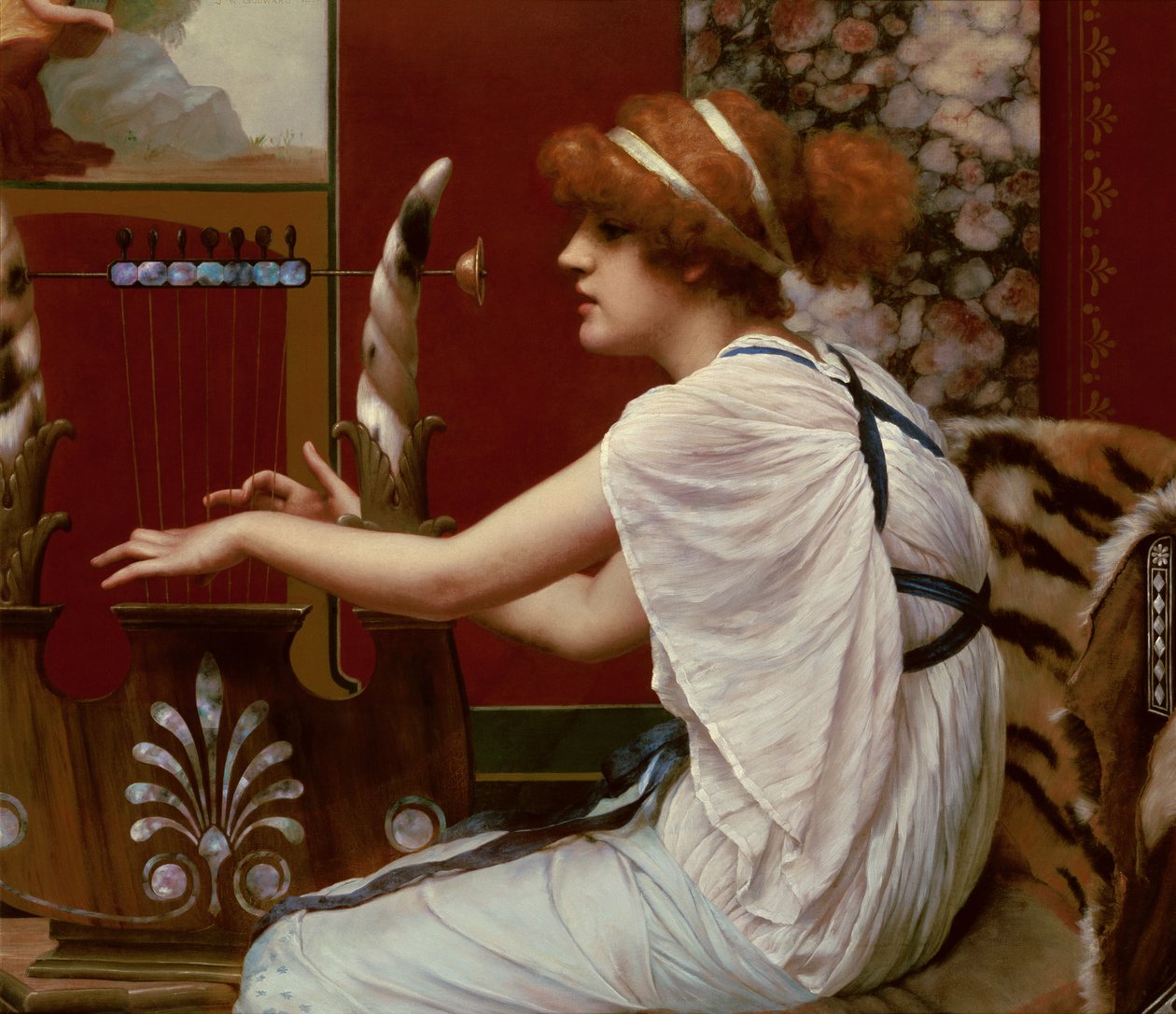 Die Muse Erato an ihrer Leier, 1895 von John William Godward