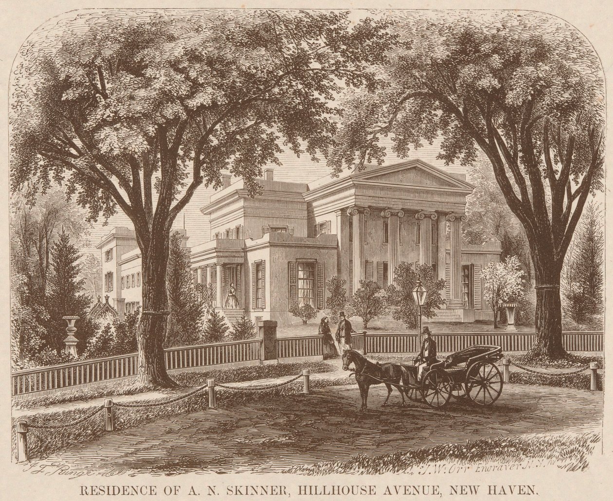 Residenz von A.N. Skinner, Hillhouse Avenue, New Haven von John William Orr
