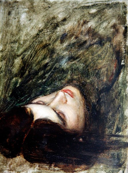 Kopf des Orpheus - eine Skizze, ca. 1899-1900 von John William Waterhouse