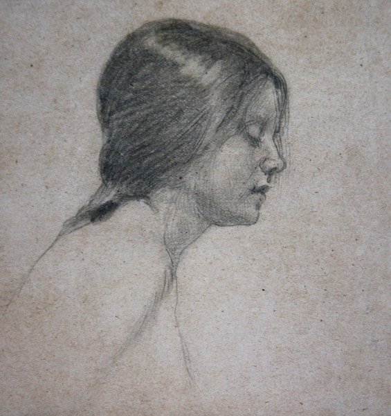 Kopf eines jungen Mädchens, ca. 1880 von John William Waterhouse