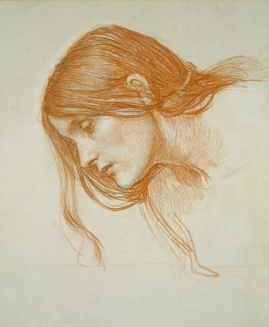 Studie eines Mädchenkopfes von John William Waterhouse