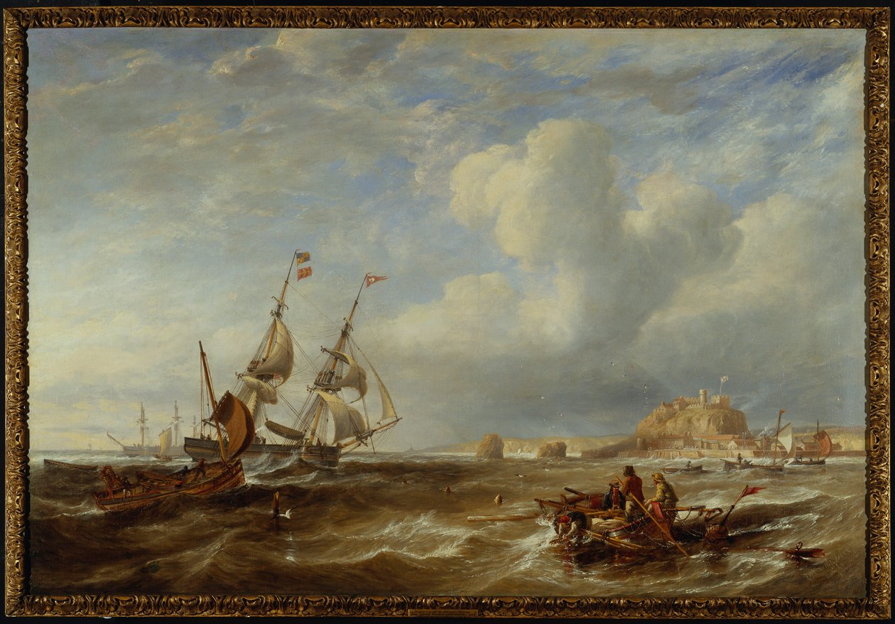 Die 78-Tonnen-Brigg "The Advocate" vor St. Helier, Jersey, 1749 von John Wilson Carmichael