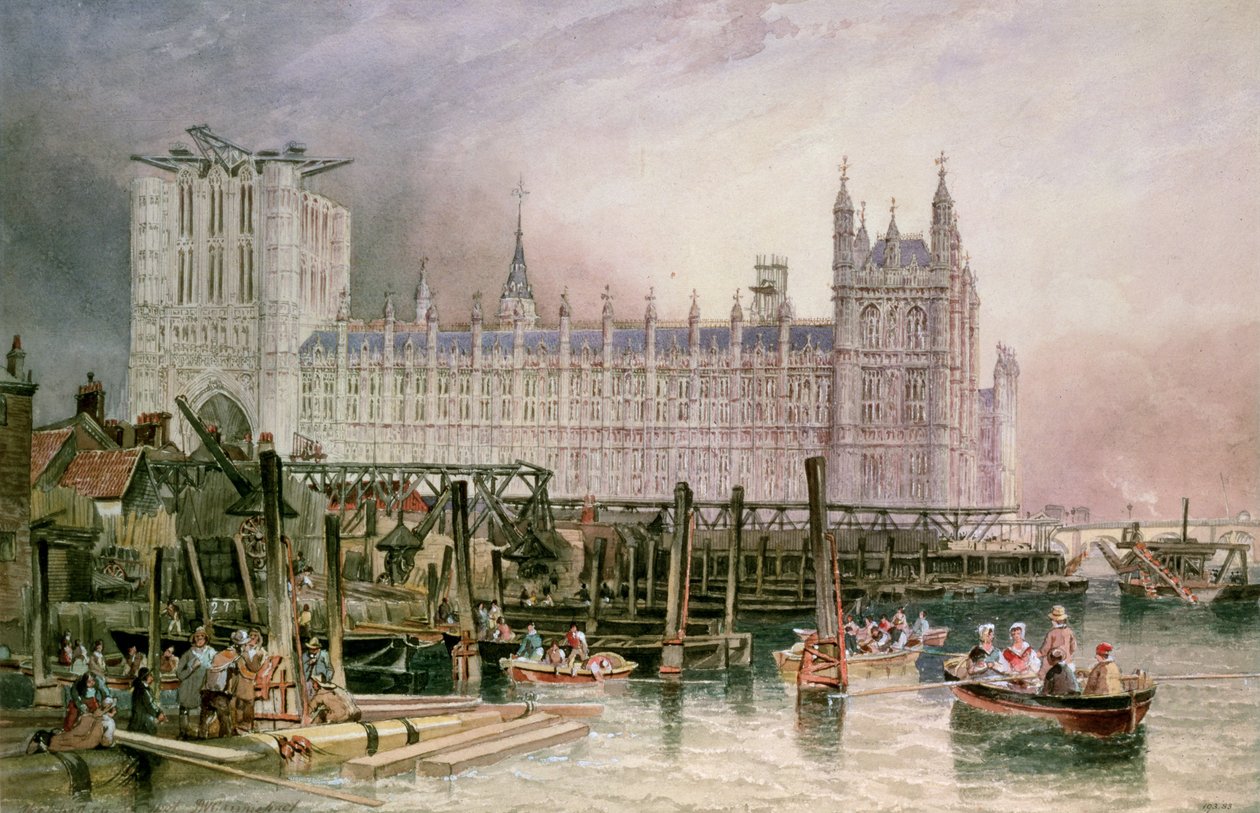 Die Houses of Parliament im Bau von John Wilson Carmichael