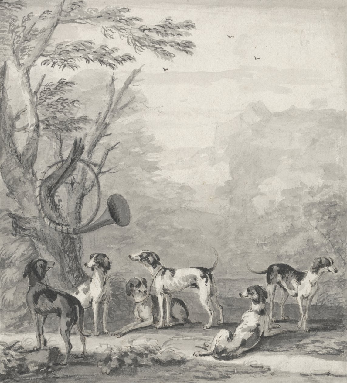 Hunde in einer Landschaft von John Wootton