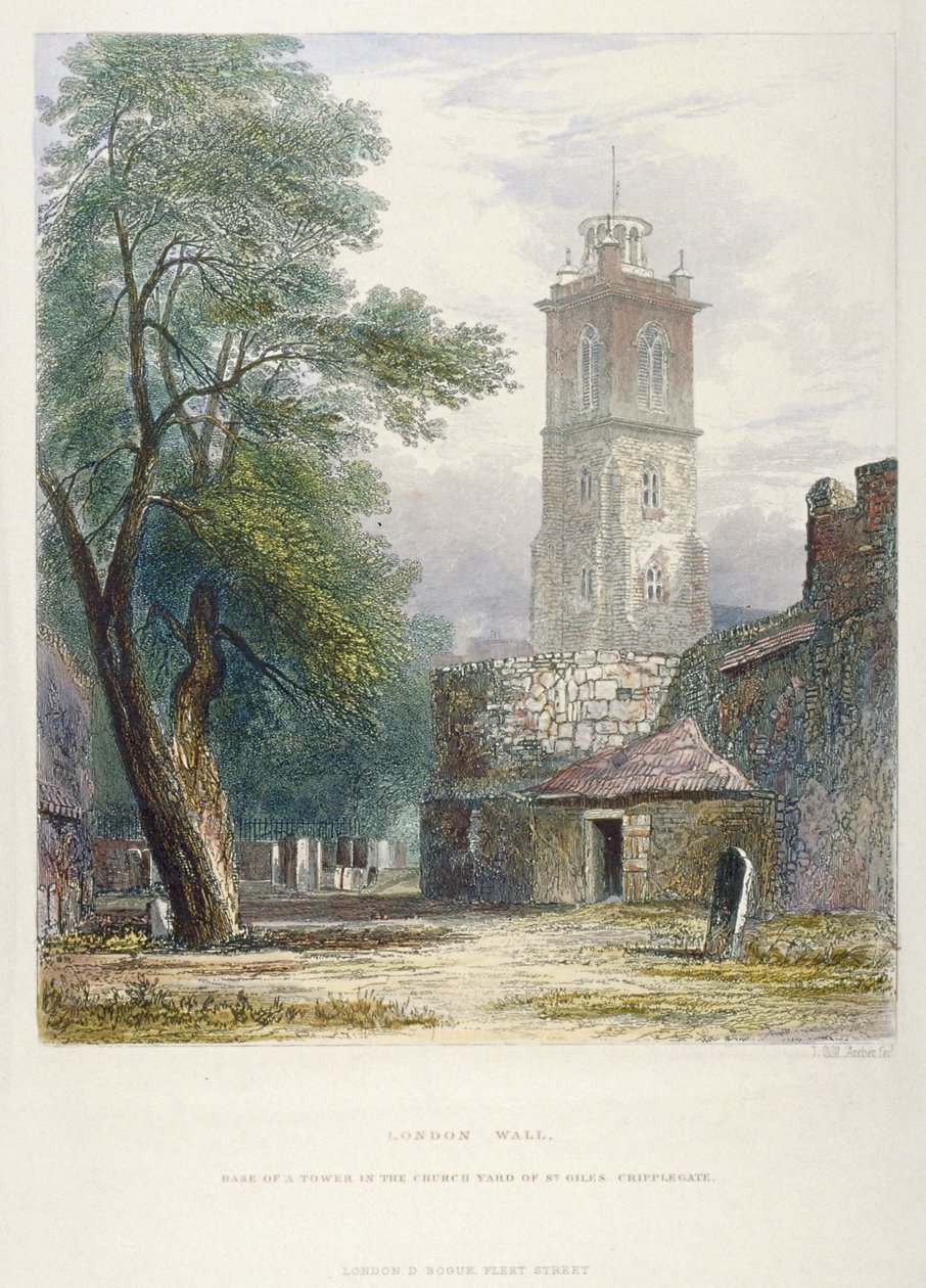 Kirche St. Giles ohne Cripplegate, City of London, 1851 von John Wykeham Archer