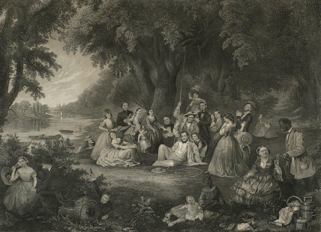 Das Picknick am 4. Juli, ca. 1864 von John and Hollyer Rogers