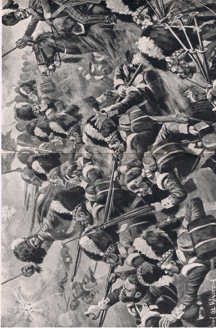 Die Schlacht an der Alma, 20. September 1854: Der Vormarsch der 93. Highlander, Illustration aus British Battles on Land and Sea, 1915 von John de Walton