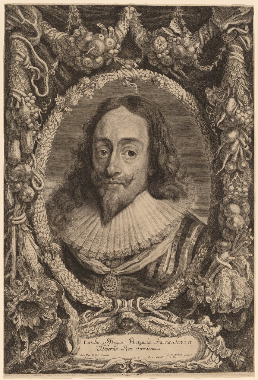 Karl I., König von England von Jonas Suyderhoff after Sir Anthony van Dyck