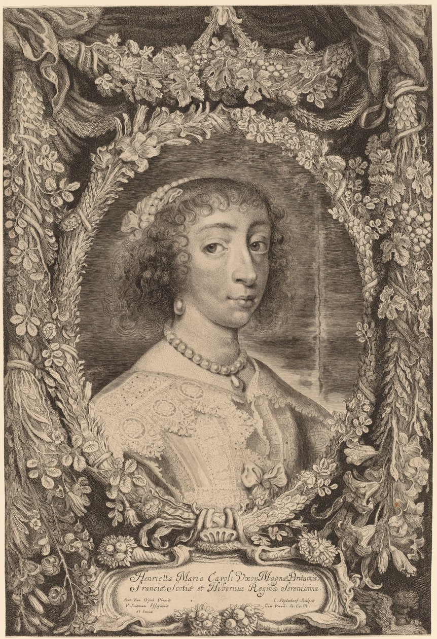 Henrietta Maria, Königin von England von Jonas Suyderhoff after Sir Anthony van Dyck