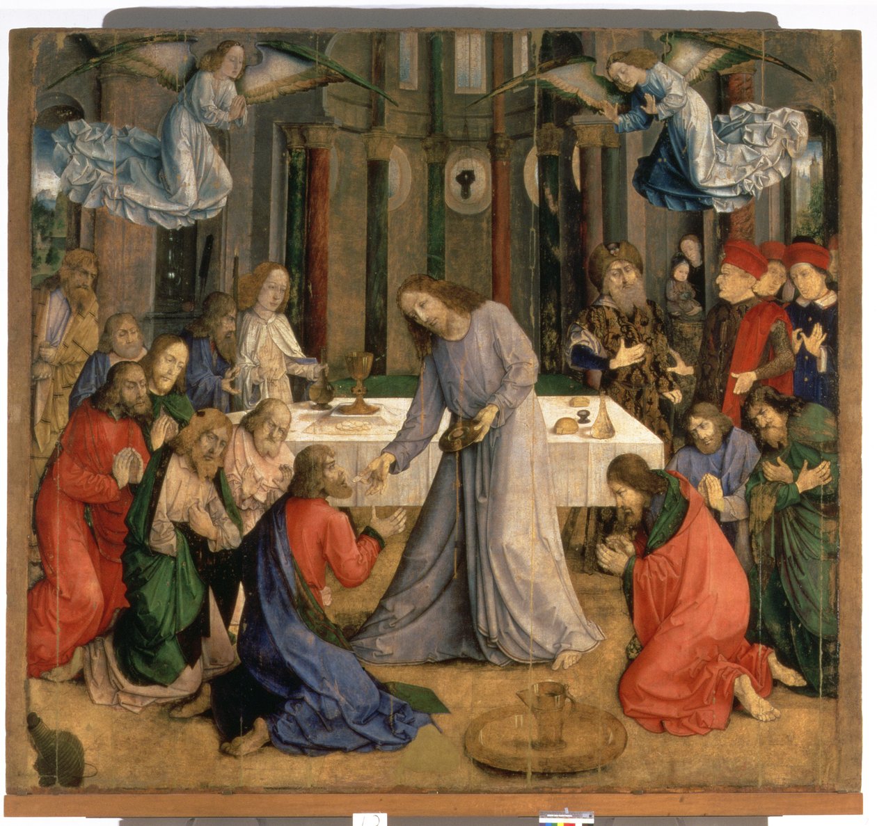 Das letzte Abendmahl oder die Kommunion der Apostel, 1474 von Joos van Gent