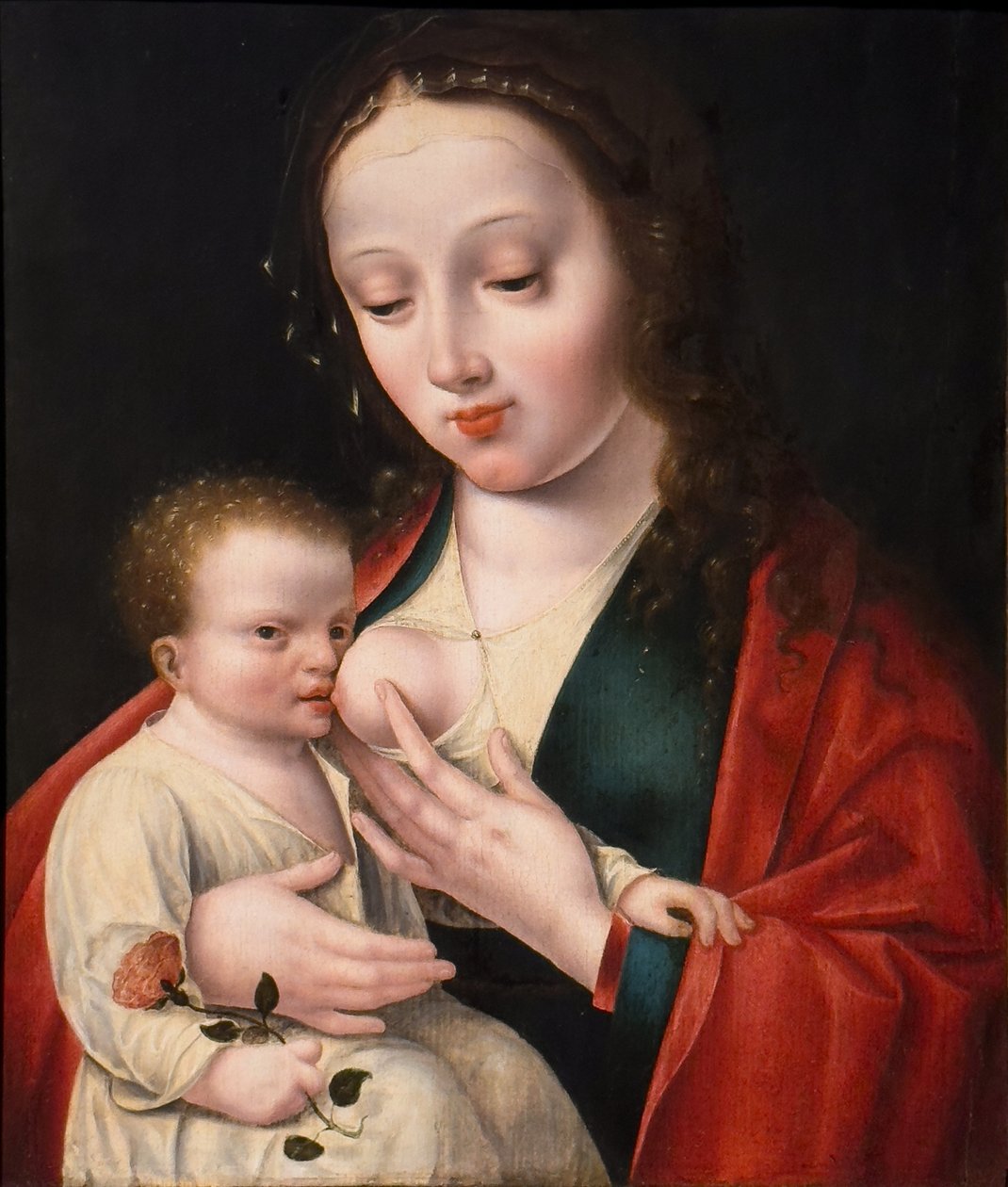 Die Jungfrau stillt das Kind, erste Hälfte des 16. Jahrhunderts von Joos van (after) Cleve