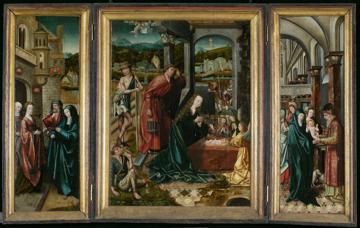 Triptychon von Bethlehem von Joos van (attr. to) Cleve