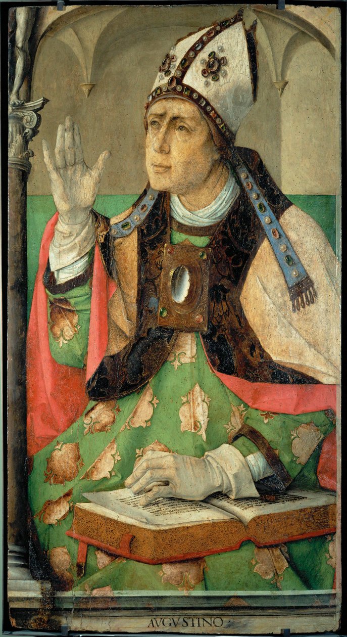 Augustinus, Heiliger, Kirchenvater von Joos van Gent (fl.1460 75)