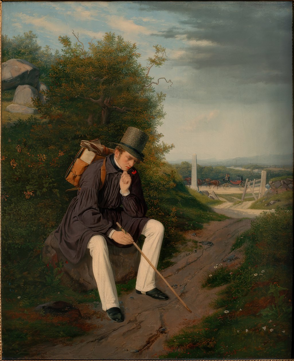 Ein Künstler bei der Rast auf der Wanderung von Jorgen Roed