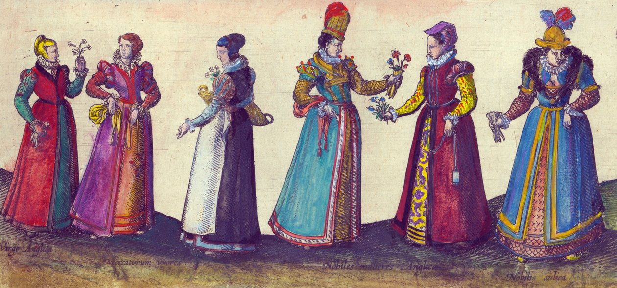 Englische Frauen der elisabethanischen Ära, 1598 von Joris Hoefnagel