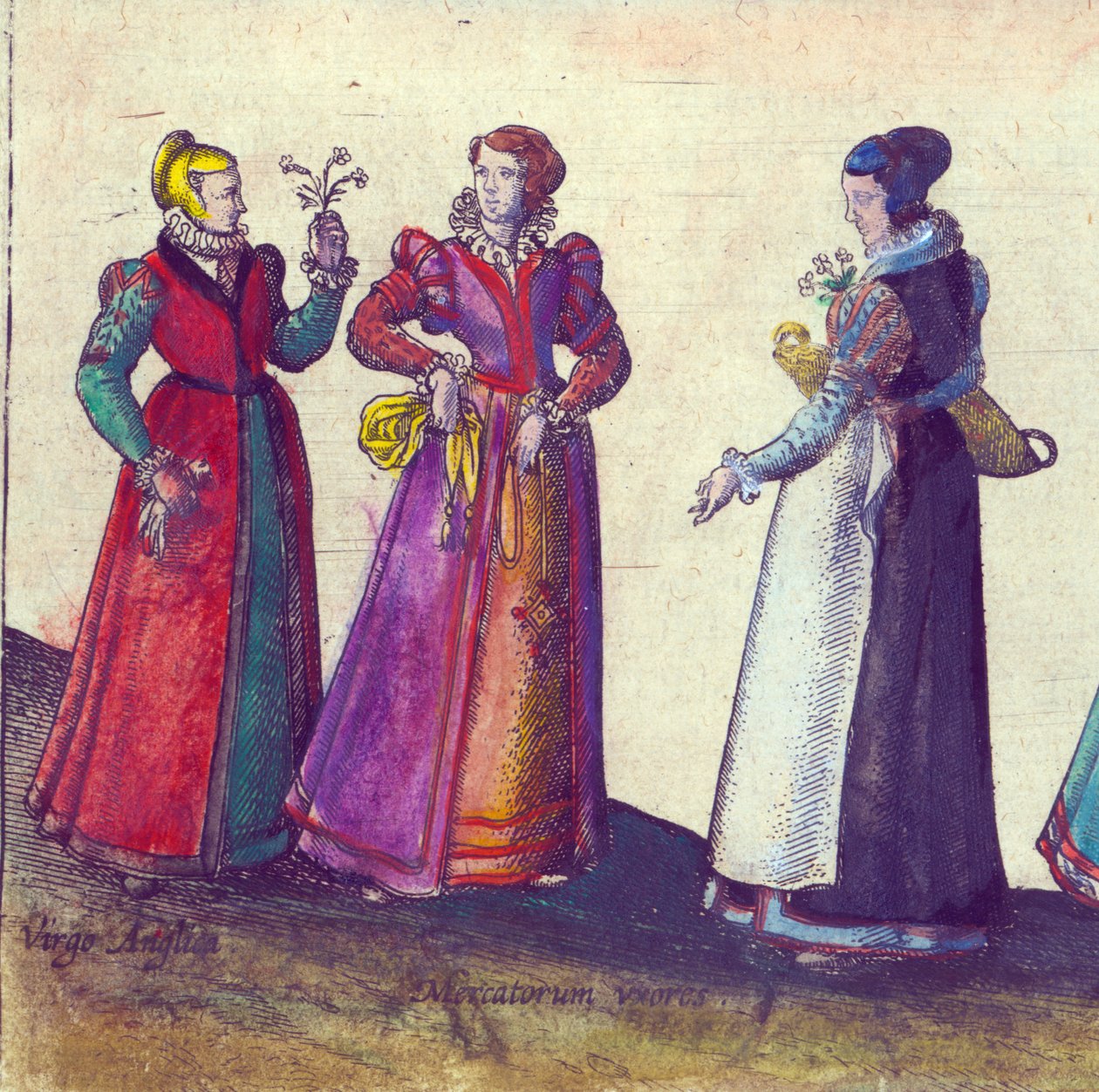Englische Frauen der elisabethanischen Ära, 1598 von Joris Hoefnagel