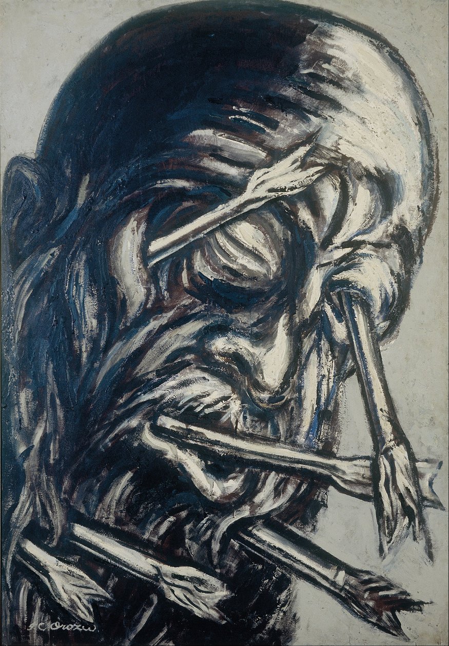 Kopf mit Pfeilen durchbohrt, aus der Serie Los teules von José Clemente Orozco