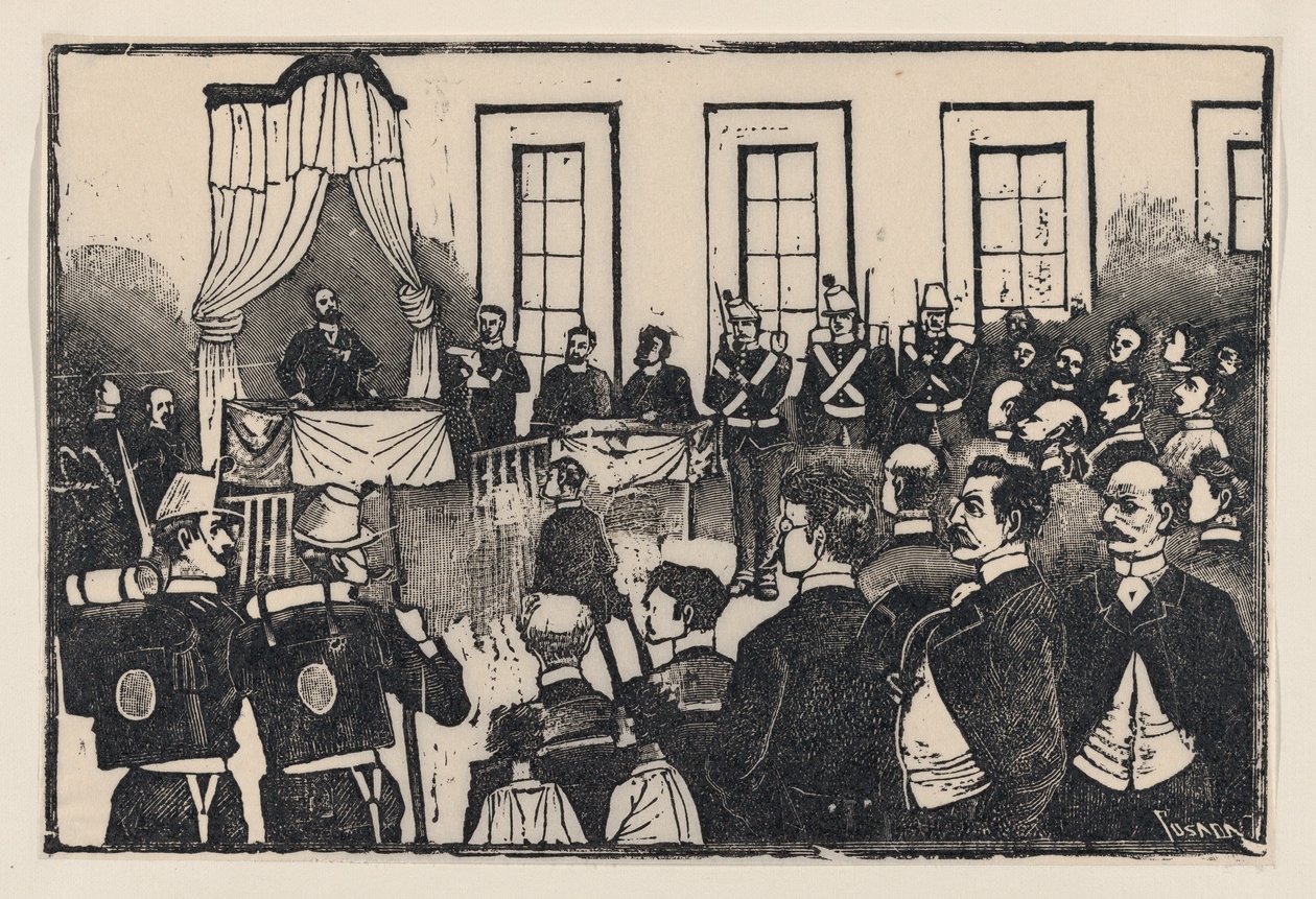 Der Prozess gegen die Mörder von Tomas Hernandez Aguirre von José Guadalupe Posada