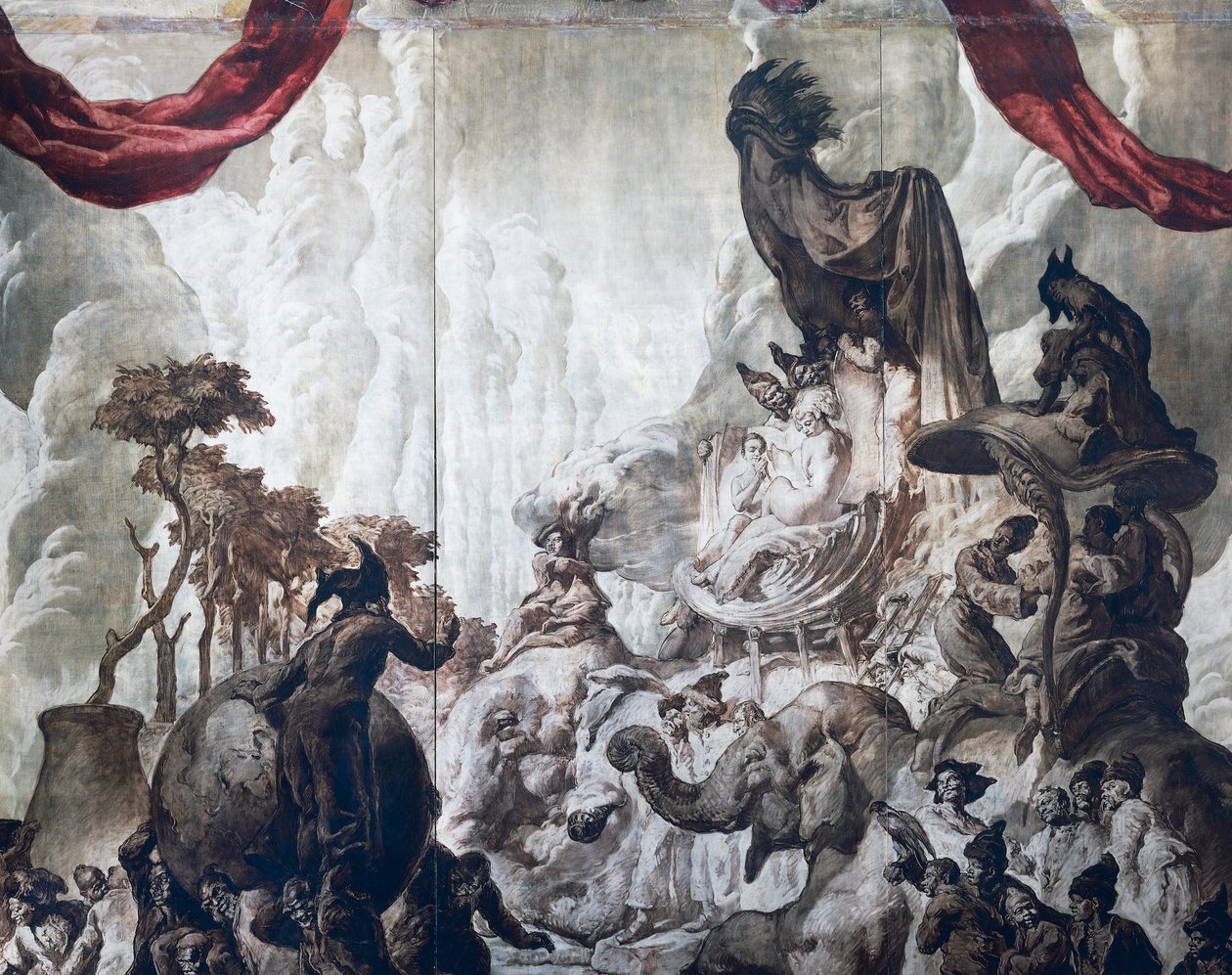 Dekoration im Ballsaal des Hotel Wandel in Paris, 20. Jahrhundert (Fresko) von José María Sert