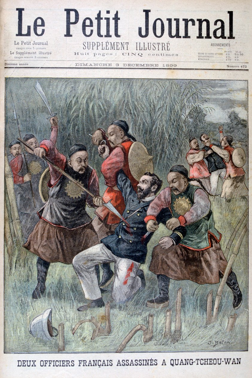 Zwei französische Offiziere, ermordet von den Quang-tcheou-wan, 1899 von Jose Belon