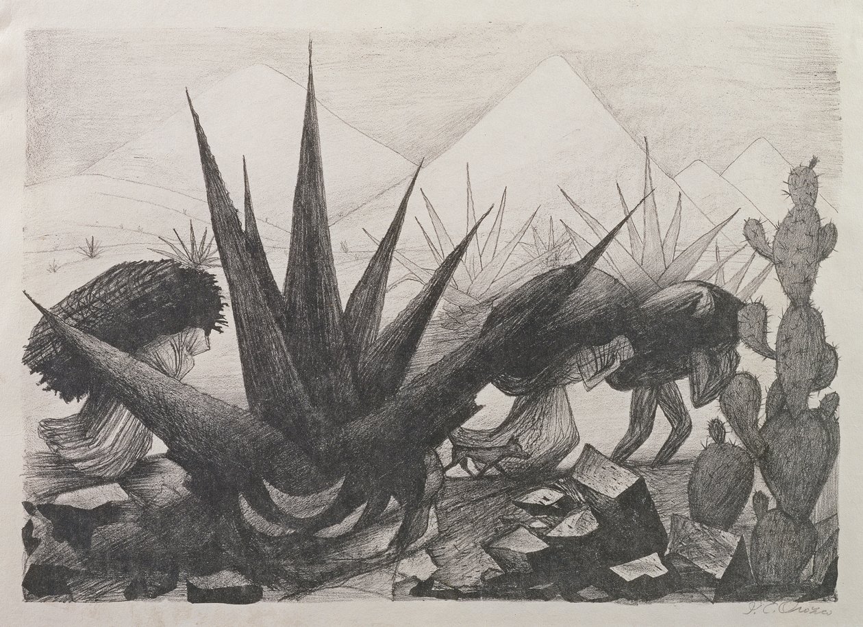 Indianer und Magney-Pflanzen von José Clemente Orozco