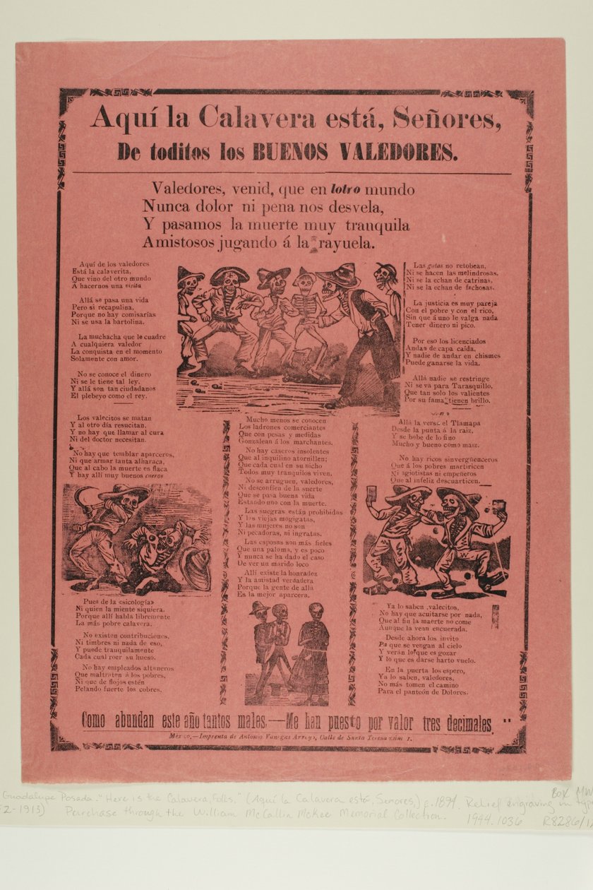 Hier sind die Calavera-Leute, alle guten Verteidiger von José Guadalupe Posada