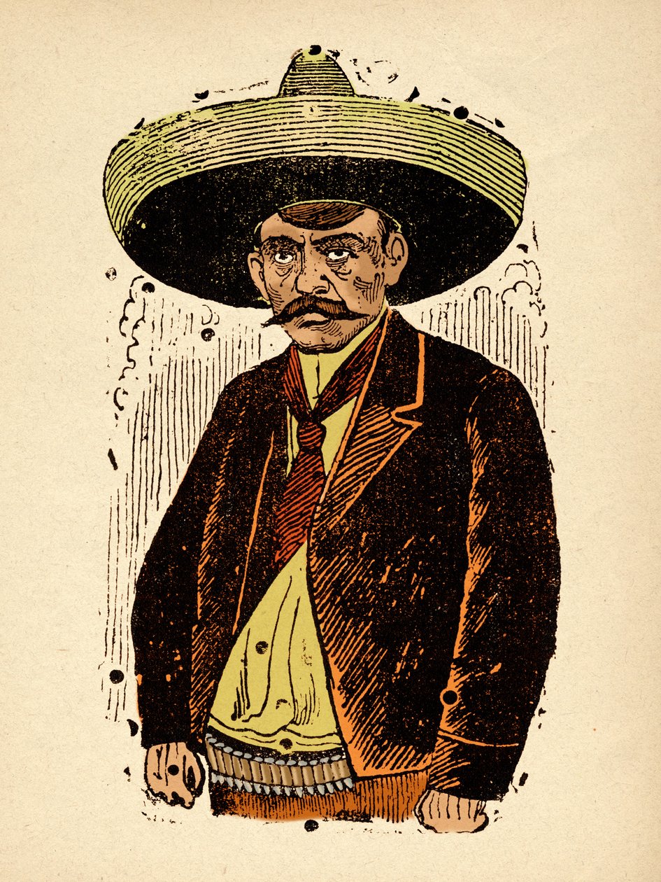 Mexikanische Revolution - Emiliano Zapata, ca. 1910-1912 von José Guadalupe Posada