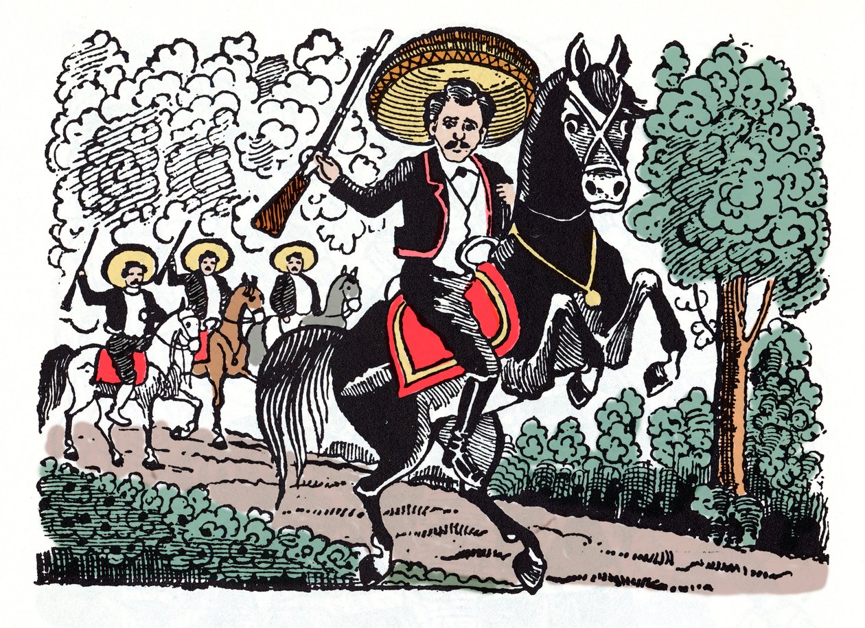 Romero Macario - Die Mexikanische Revolution (1910-1920), Holzschnitt von Jose Guadalupe Posada (1852-1913) von José Guadalupe Posada